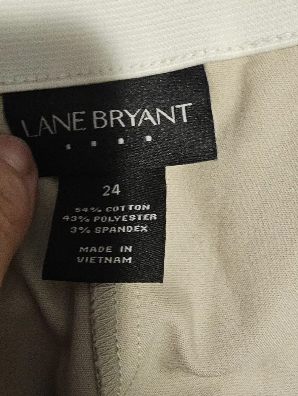 2 Pair Lane Bryant Black & Tan Women's capri  Pants - Stretch Cotton Blend Sz.24
